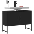 Vanity unit 80x33x60 cm engineered wood black
