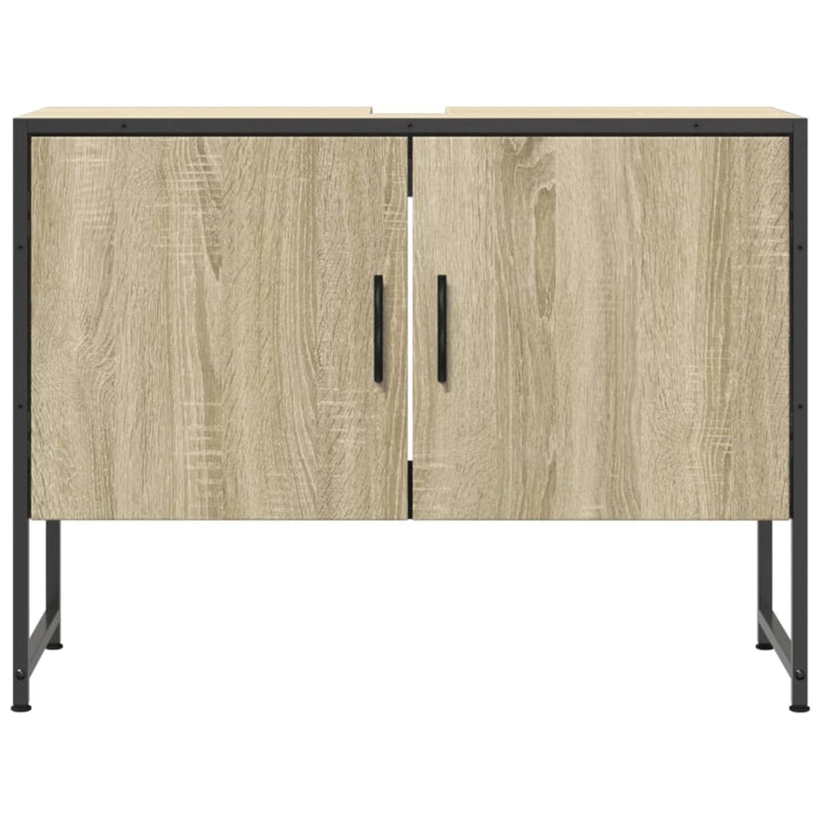 Wastafelkast 80X33X60 Cm Bewerkt Hout Sonoma Eikenkleurig