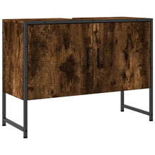 Wastafelkast 80X33X60 Cm Bewerkt Hout Gerookt Eikenkleurig