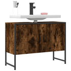 Bathroom Cabinet 80x33x60 cm Engineered Wood Smoked Oak Look