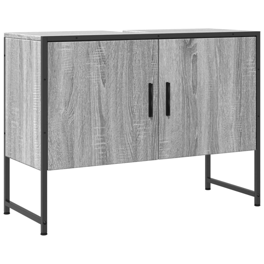 Wastafelkast 80X33X60 Cm Bewerkt Hout Grijs Sonoma Eikenkleurig