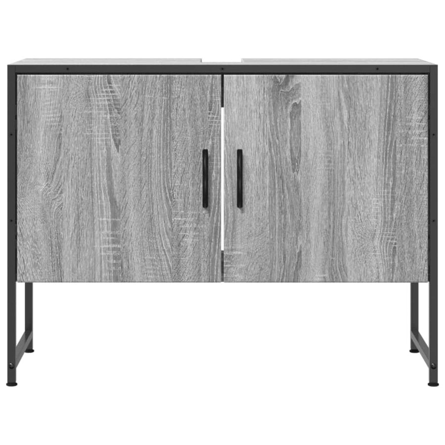 Wastafelkast 80X33X60 Cm Bewerkt Hout Grijs Sonoma Eikenkleurig