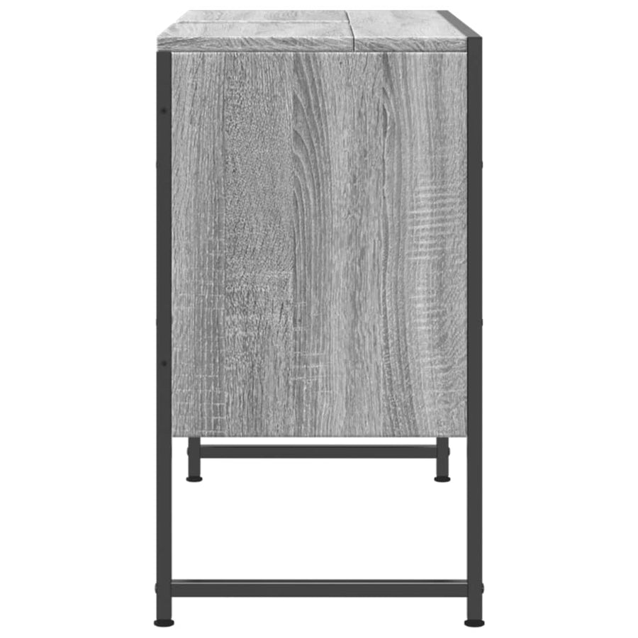 Wastafelkast 80X33X60 Cm Bewerkt Hout Grijs Sonoma Eikenkleurig