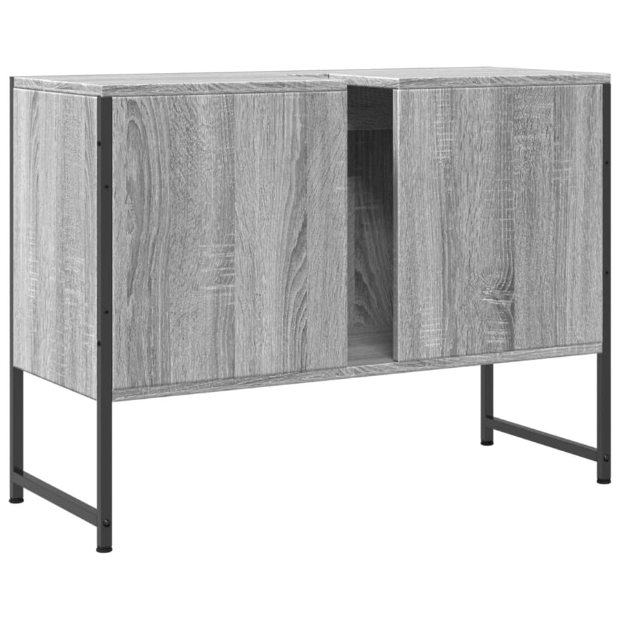 Wastafelkast 80X33X60 Cm Bewerkt Hout Grijs Sonoma Eikenkleurig