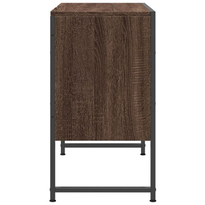 Wastafelkast 80X33X60 Cm Bewerkt Hout Bruin Eikenkleurig