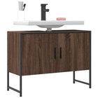 Wastafelkast 80x33x60 cm bewerkt hout bruin