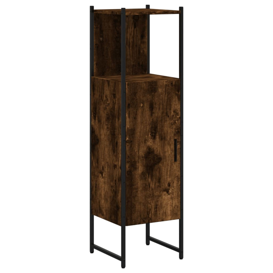 Badkamerkast 33X33X120,5 Cm Bewerkt Hout Gerookt Eikenkleurig