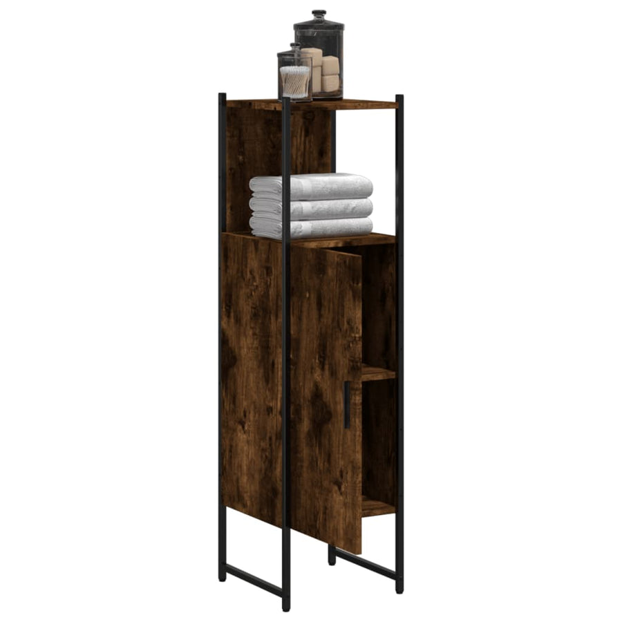 Badkamerkast 33X33X120,5 Cm Bewerkt Hout Gerookt Eikenkleurig