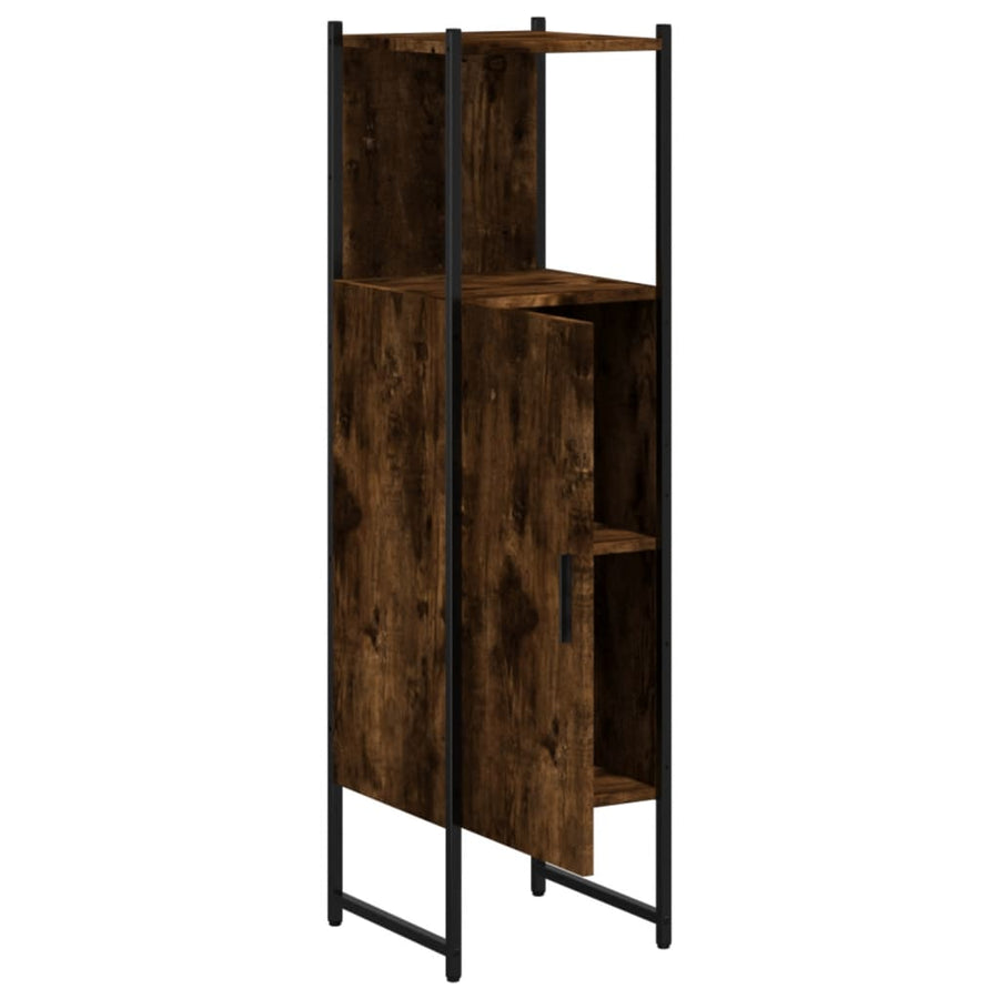 Badkamerkast 33X33X120,5 Cm Bewerkt Hout Gerookt Eikenkleurig