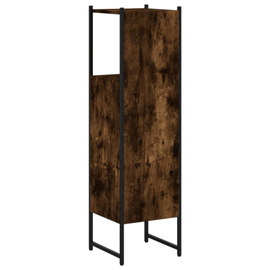 Badkamerkast 33X33X120,5 Cm Bewerkt Hout Gerookt Eikenkleurig
