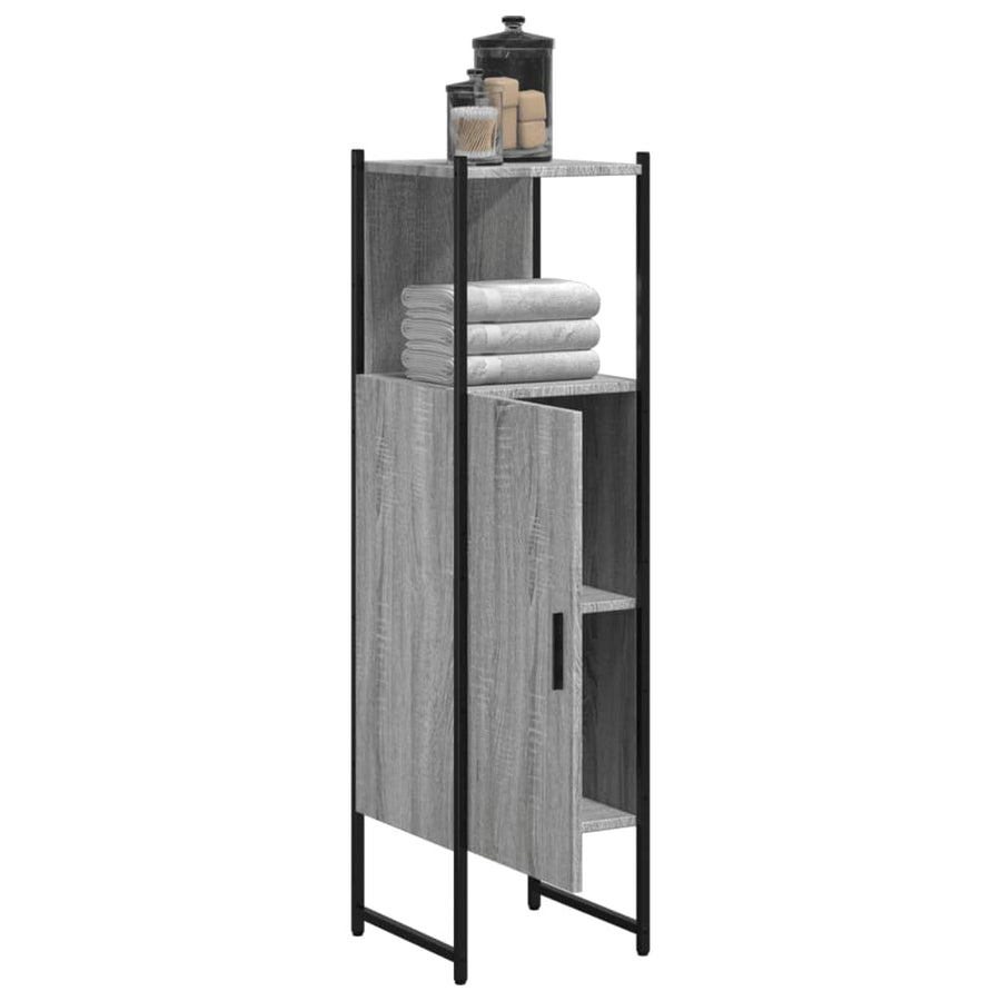 Badkamerkast 33X33X120,5 Cm Bewerkt Hout Grijs Sonoma Eiken