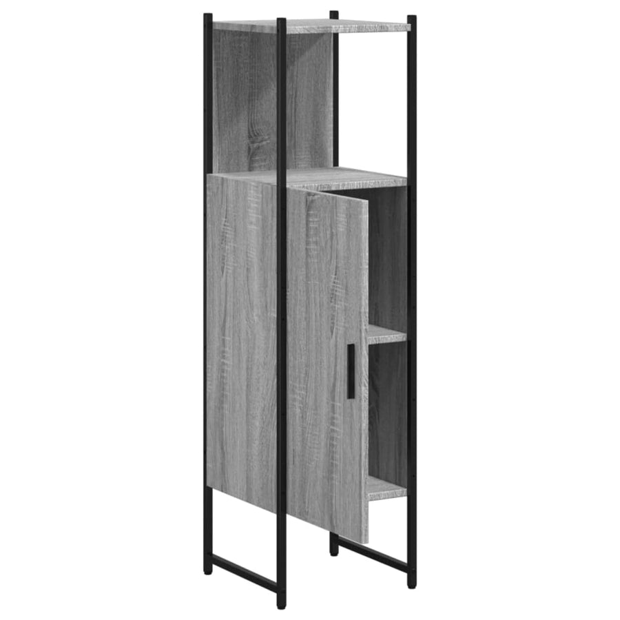Badkamerkast 33X33X120,5 Cm Bewerkt Hout Grijs Sonoma Eiken
