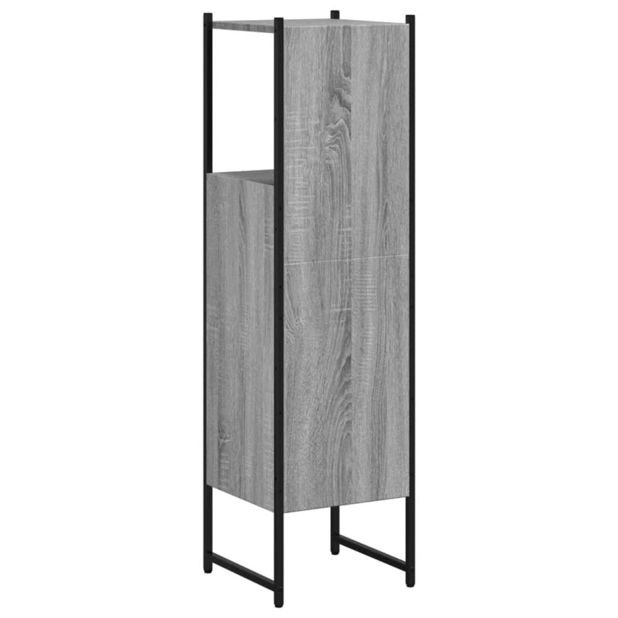 Badkamerkast 33X33X120,5 Cm Bewerkt Hout Grijs Sonoma Eiken
