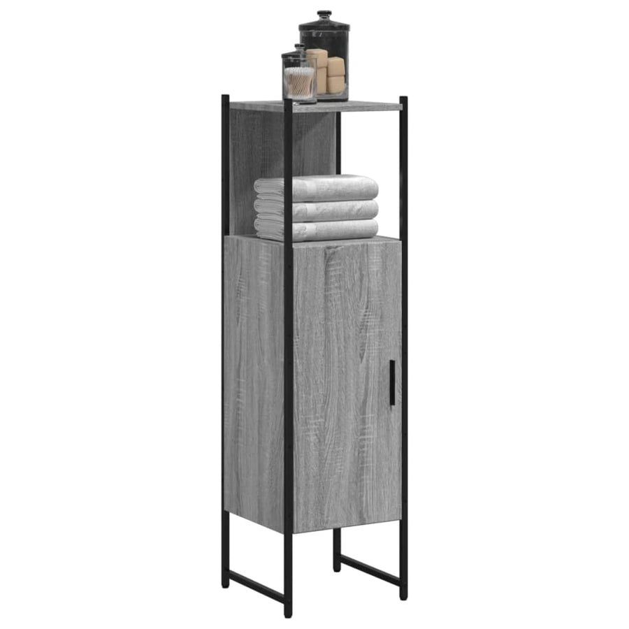 Badkamerkast 33X33X120,5 Cm Bewerkt Hout Grijs Sonoma Eiken