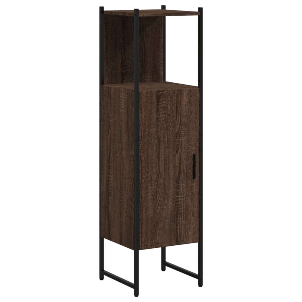 Badkamerkast 33X33X120,5 Cm Bewerkt Hout Bruin Eikenkleurig