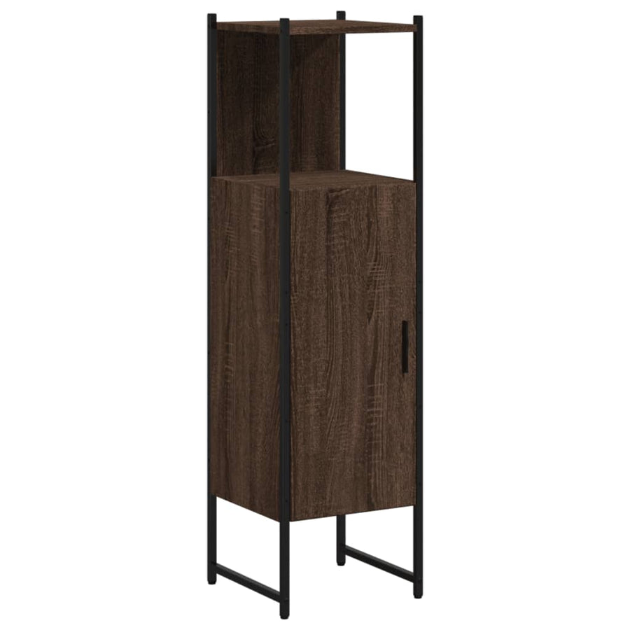 Badkamerkast 33X33X120,5 Cm Bewerkt Hout Bruin Eikenkleurig