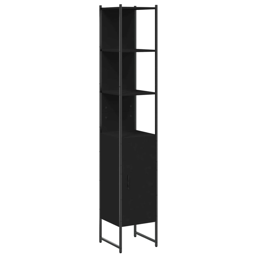 Badkamerkast 33X33X185,5 Cm Bewerkt Hout Zwart