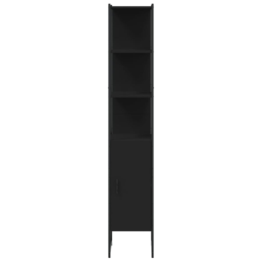 Badkamerkast 33X33X185,5 Cm Bewerkt Hout Zwart