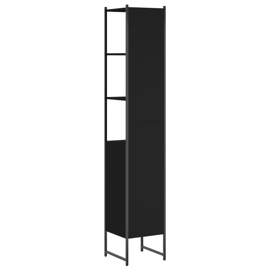 Badkamerkast 33X33X185,5 Cm Bewerkt Hout Zwart