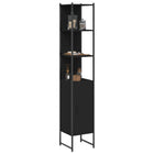 Bathroom cabinet 33x33x185.5 cm engineered wood black