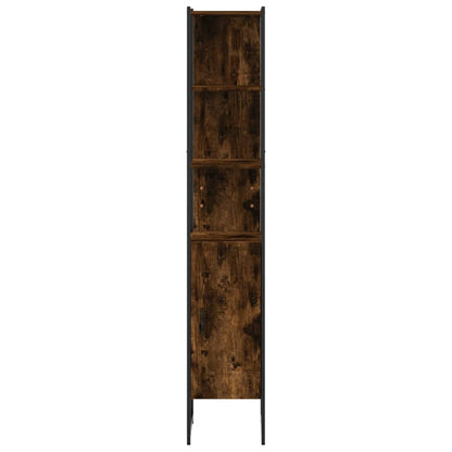 Badkamerkast 33X33X185,5 Cm Bewerkt Hout Gerookt Eikenkleurig