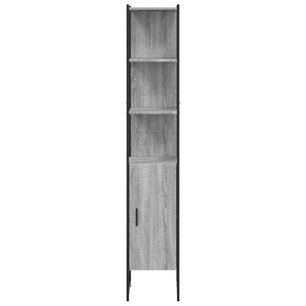 Badkamerkast 33X33X185,5 Cm Bewerkt Hout Grijs Sonoma Eiken