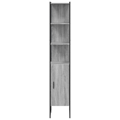 Badkamerkast 33X33X185,5 Cm Bewerkt Hout Grijs Sonoma Eiken