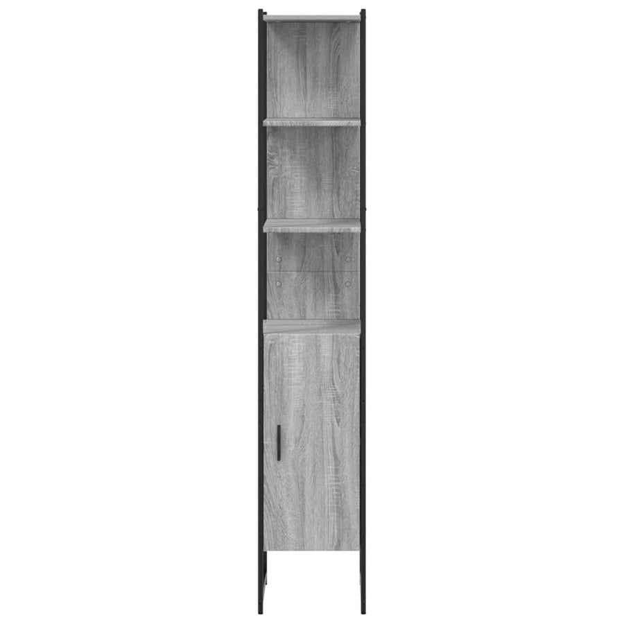 Badkamerkast 33X33X185,5 Cm Bewerkt Hout Grijs Sonoma Eiken
