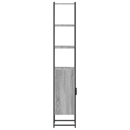 Badkamerkast 33X33X185,5 Cm Bewerkt Hout Grijs Sonoma Eiken