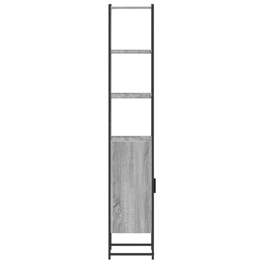 Badkamerkast 33X33X185,5 Cm Bewerkt Hout Grijs Sonoma Eiken