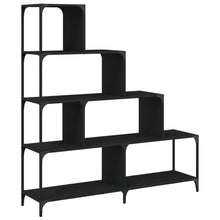 Boekenkast 4-Laags 139X33,5X149 Cm Bewerkt Hout Zwart