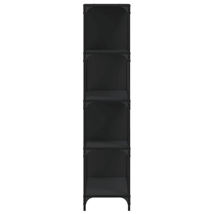 Boekenkast 4-Laags 139X33,5X149 Cm Bewerkt Hout Zwart