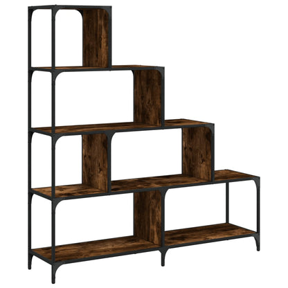 Boekenkast 4-Laags 139X33,5X149 Cm Bewerkt Hout Gerookt eiken