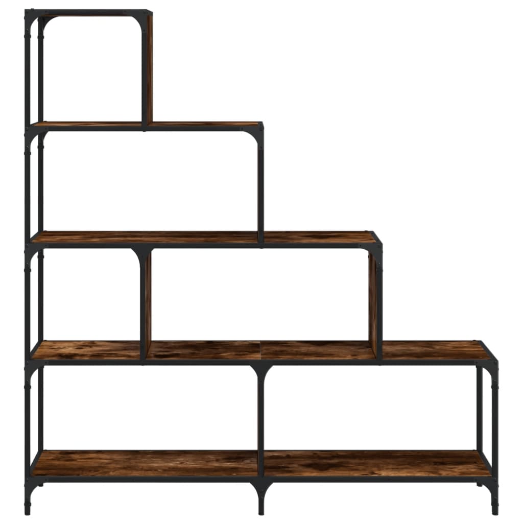 Boekenkast 4-Laags 139X33,5X149 Cm Bewerkt Hout Gerookt eiken