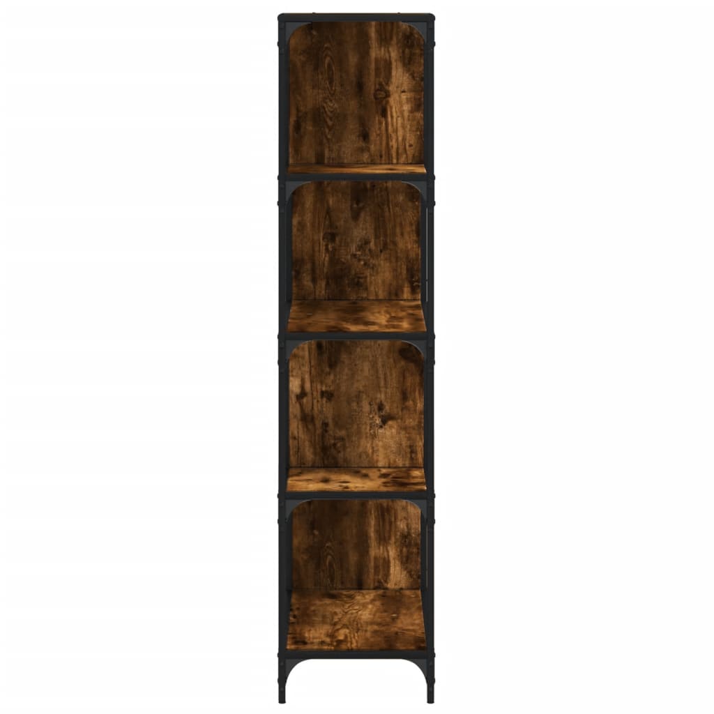 Boekenkast 4-Laags 139X33,5X149 Cm Bewerkt Hout Gerookt eiken