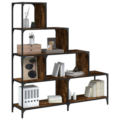Boekenkast 4-Laags 139X33,5X149 Cm Bewerkt Hout Gerookt eiken