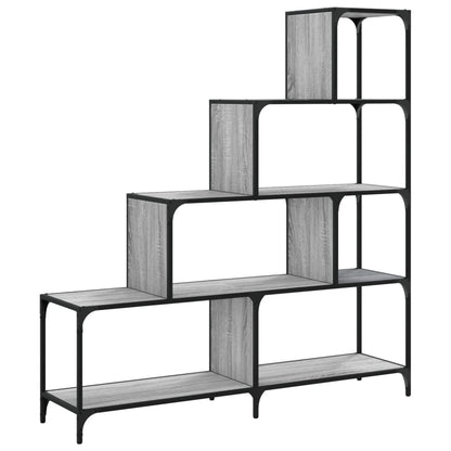 Boekenkast 4-Laags 139X33,5X149 Cm Bewerkt Hout Grijs Sonoma