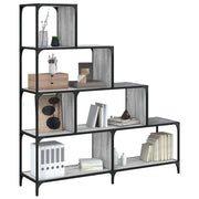 Boekenkast 139x33,5x149 cm bewerkt hout grijs sonoma