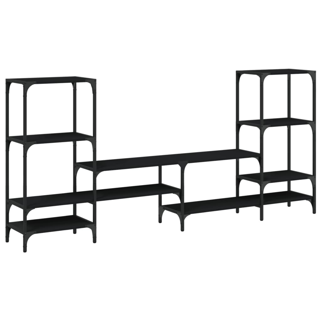 Tv-Meubel 206,5X28,5X95 Cm Bewerkt Hout Zwart