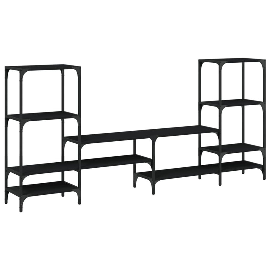 Tv-Meubel 206,5X28,5X95 Cm Bewerkt Hout Zwart