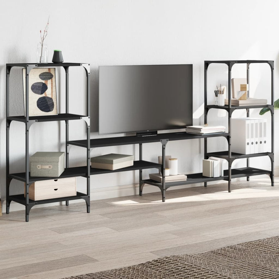 Tv-Meubel 206,5X28,5X95 Cm Bewerkt Hout Zwart
