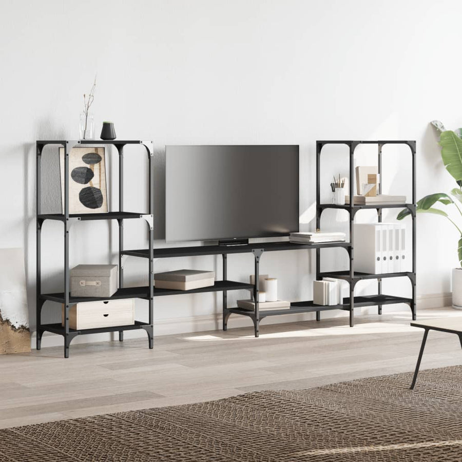 Tv-Meubel 206,5X28,5X95 Cm Bewerkt Hout Zwart