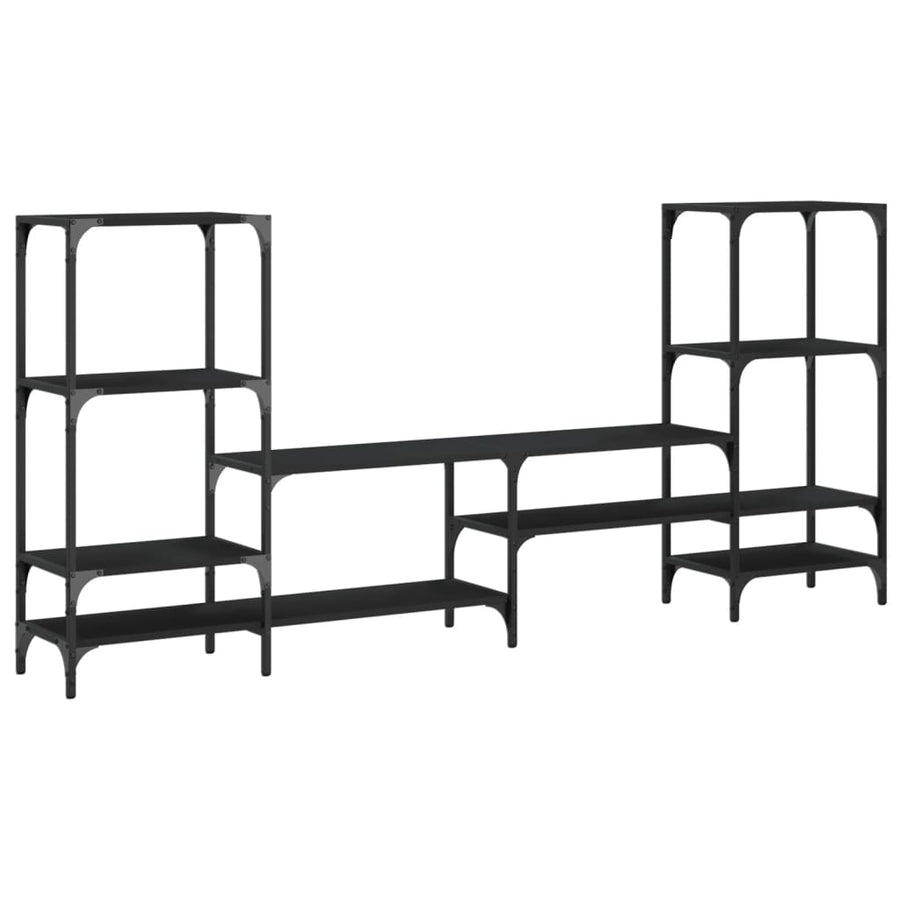 Tv-Meubel 206,5X28,5X95 Cm Bewerkt Hout Zwart