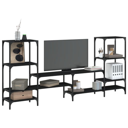 Tv-Meubel 206,5X28,5X95 Cm Bewerkt Hout Zwart