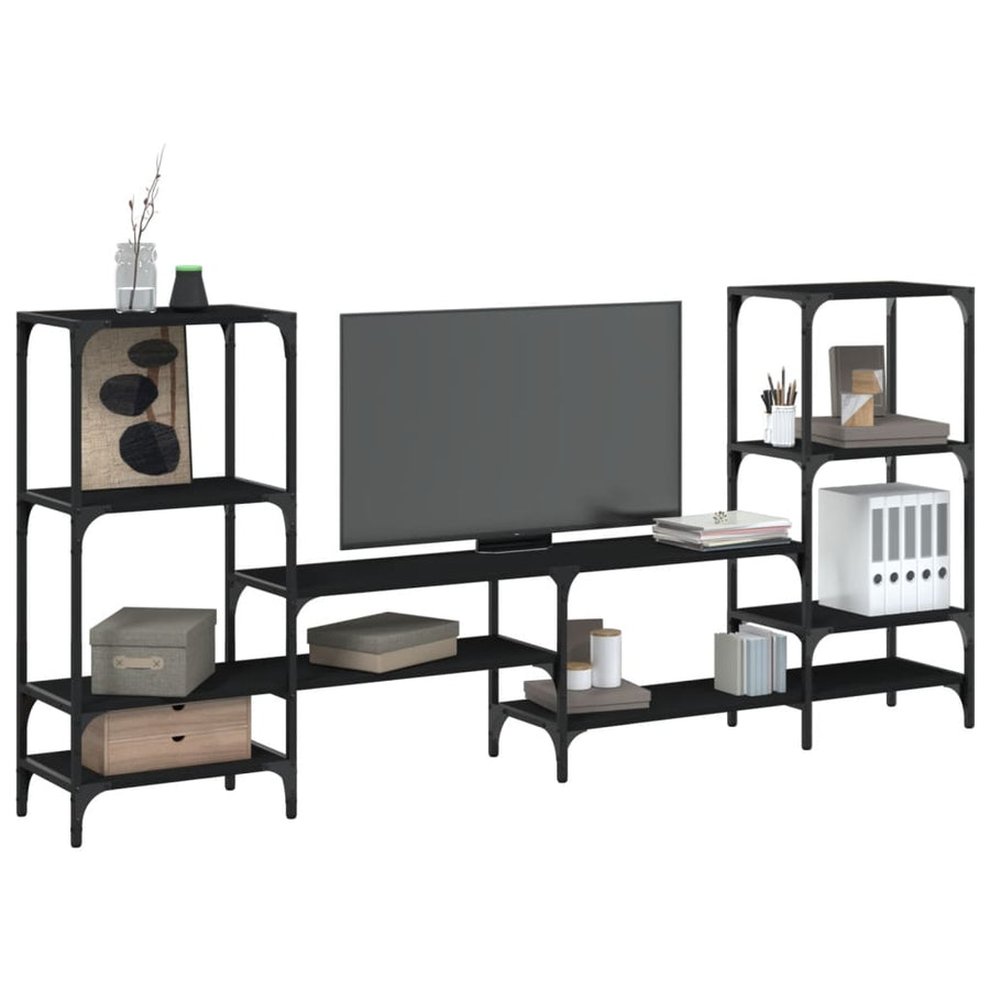 Tv-Meubel 206,5X28,5X95 Cm Bewerkt Hout Zwart
