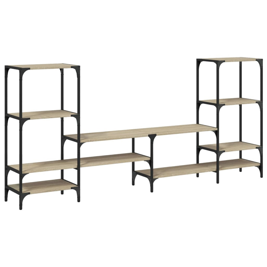 Tv-Meubel 206,5X28,5X95 Cm Bewerkt Hout Sonoma Eikenkleurig