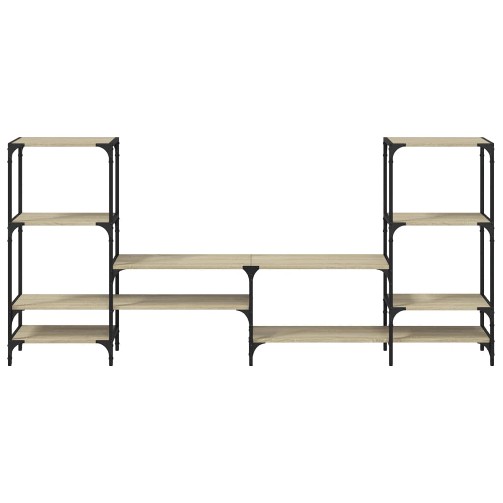 Tv-Meubel 206,5X28,5X95 Cm Bewerkt Hout Sonoma Eikenkleurig