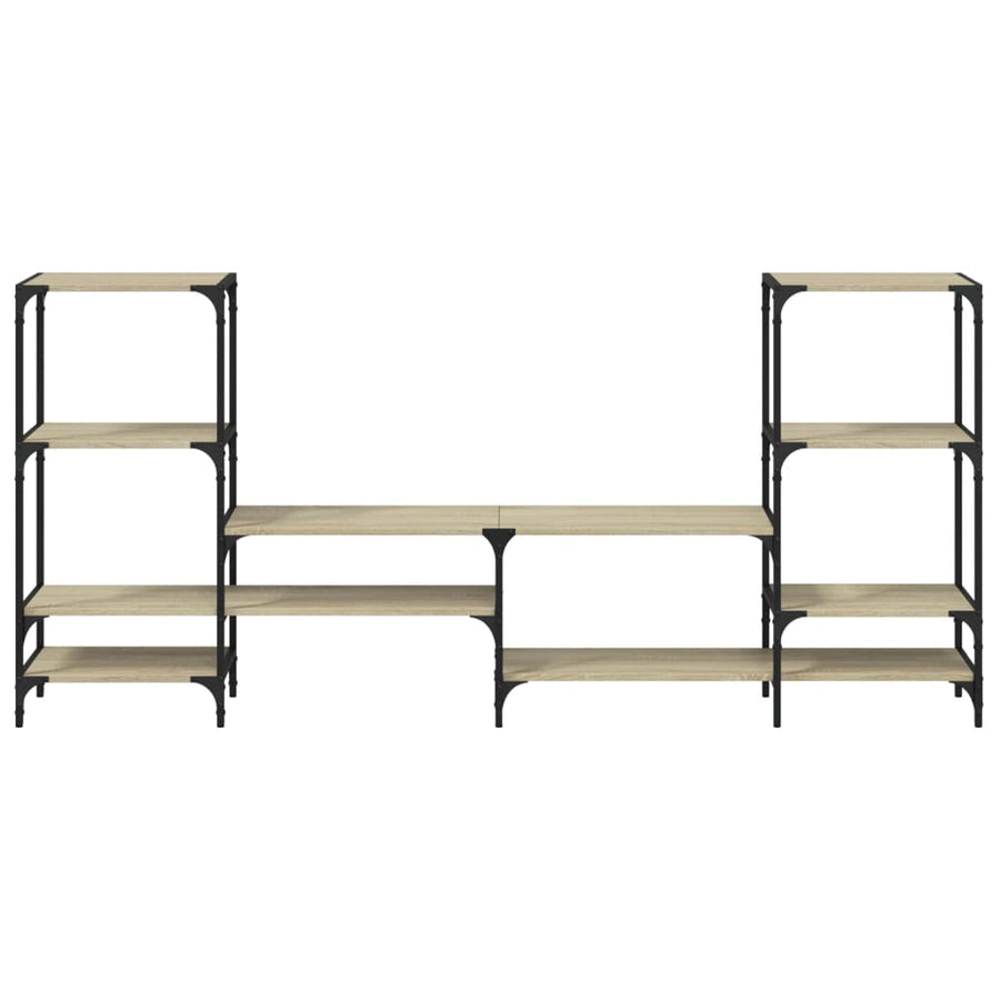 Tv-Meubel 206,5X28,5X95 Cm Bewerkt Hout Sonoma Eikenkleurig