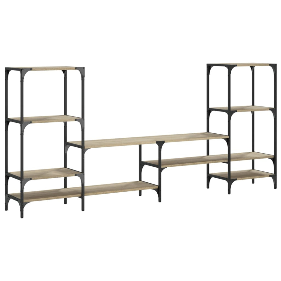 Tv-Meubel 206,5X28,5X95 Cm Bewerkt Hout Sonoma Eikenkleurig