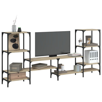 Tv-Meubel 206,5X28,5X95 Cm Bewerkt Hout Sonoma Eikenkleurig